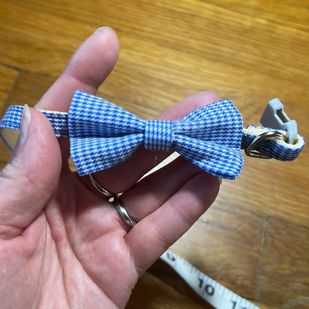 BOGO Blue and White Checked Pet Collar
